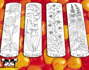 Wildflower Coloring Bookmarks: Intricate Floral Doodles (Printable)