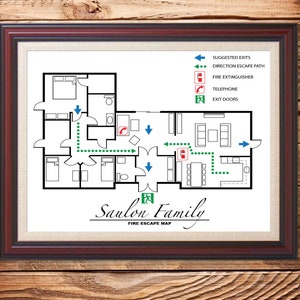 Evakuierungsdiagramm Notfallfeuerwehr-Wegplan Air Bnb Home Verleih