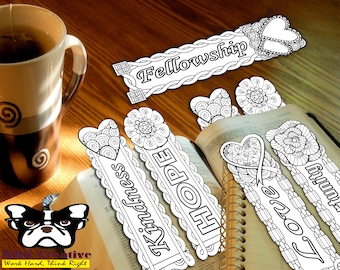 DIY Bible Journaling Bookmarks: Coloring Doodles, Verse Designs (Digital Download)