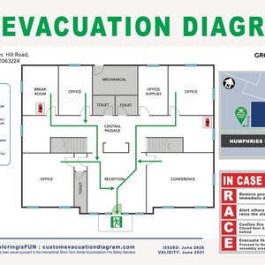 Personalized  Emergency Evacuation Plan for MS.JOSIE - Upper Ground - Fire scape route - Digital Purchase