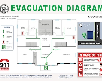 Personalisierter Notevakuierungsplan für MS.JOSIE - Obergeschoß - Fire Scape Route - Digitaler Kauf