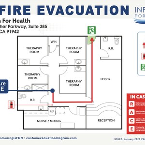 Personalized Emergency Fire Escape Route Fire Plan Diagram Eartquake ...