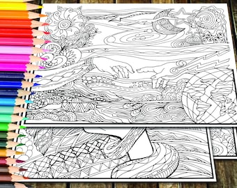 Bible Coloring Page Downloadable Printable Genesis Bible Art 3 sets