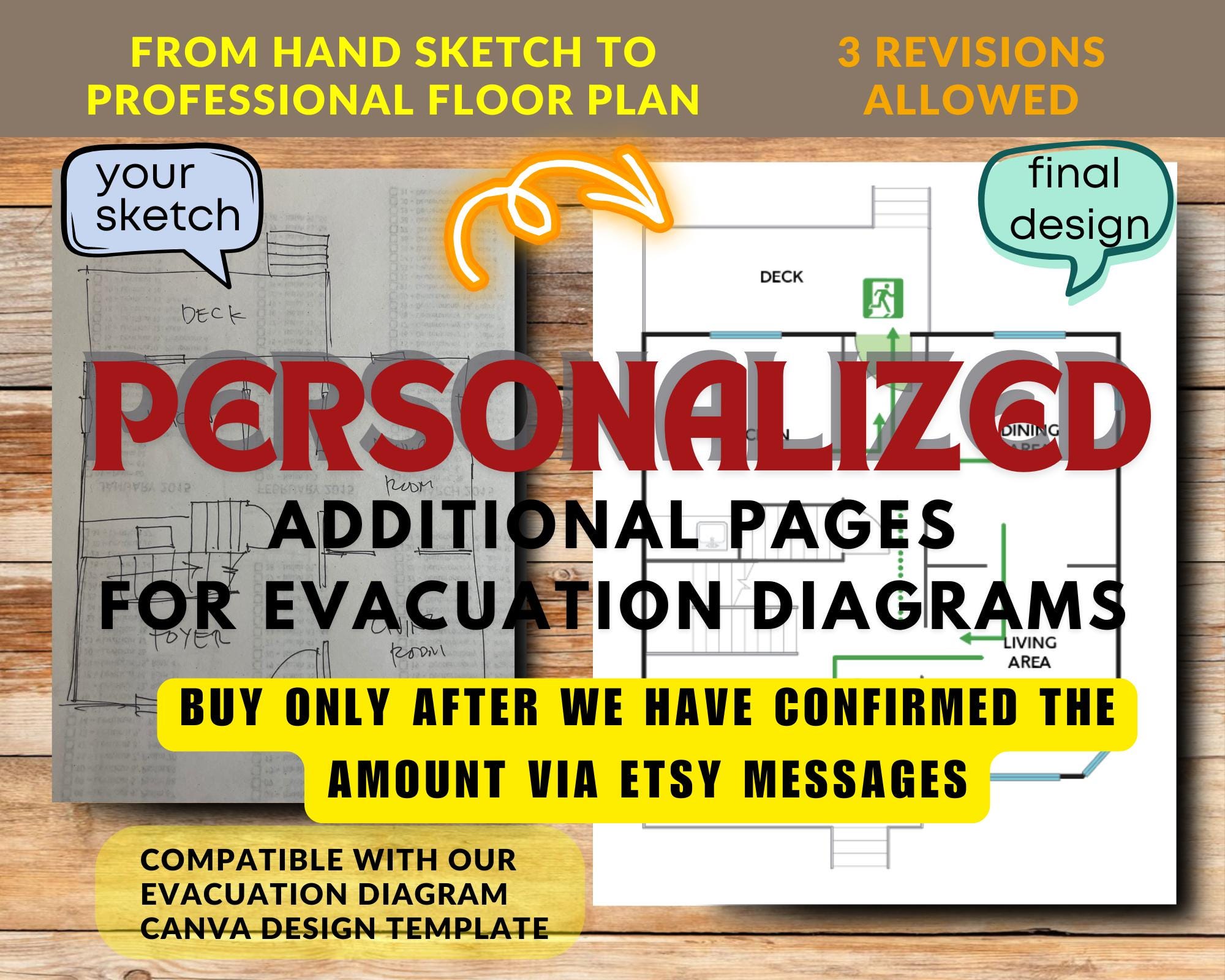 Evacuation Diagram Printable Fire Escape Plan Emergency Response Sign ...