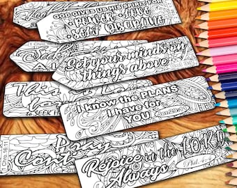 Bible Verse Coloring Bookmarks: DIY Doodle Designs (Digital Download)