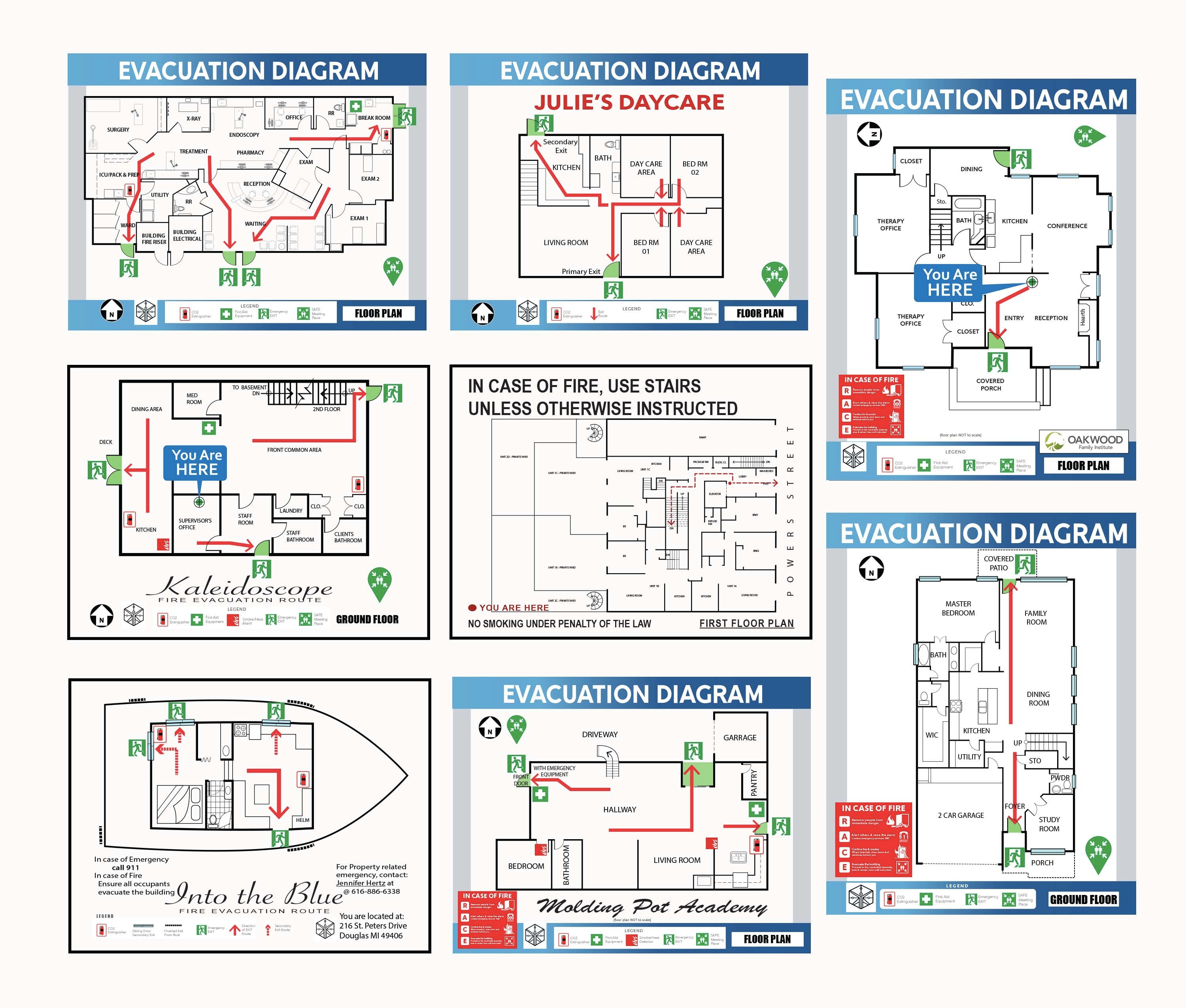 Evacuation Diagram Printable Fire Escape Plan Emergency Response Airbnb ...