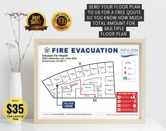 Evakuierungsdiagramm druckbare Feuerleiterplan-Notfallschild