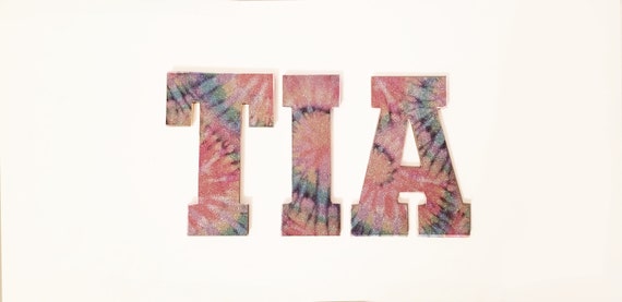 Tie Dye Glitter Wall Letters Kids Wall Letters For Bedroom Girly Room Decor