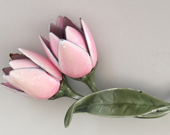 Vintage Pink Roses Brooch