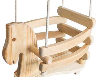 wooden childrens swing