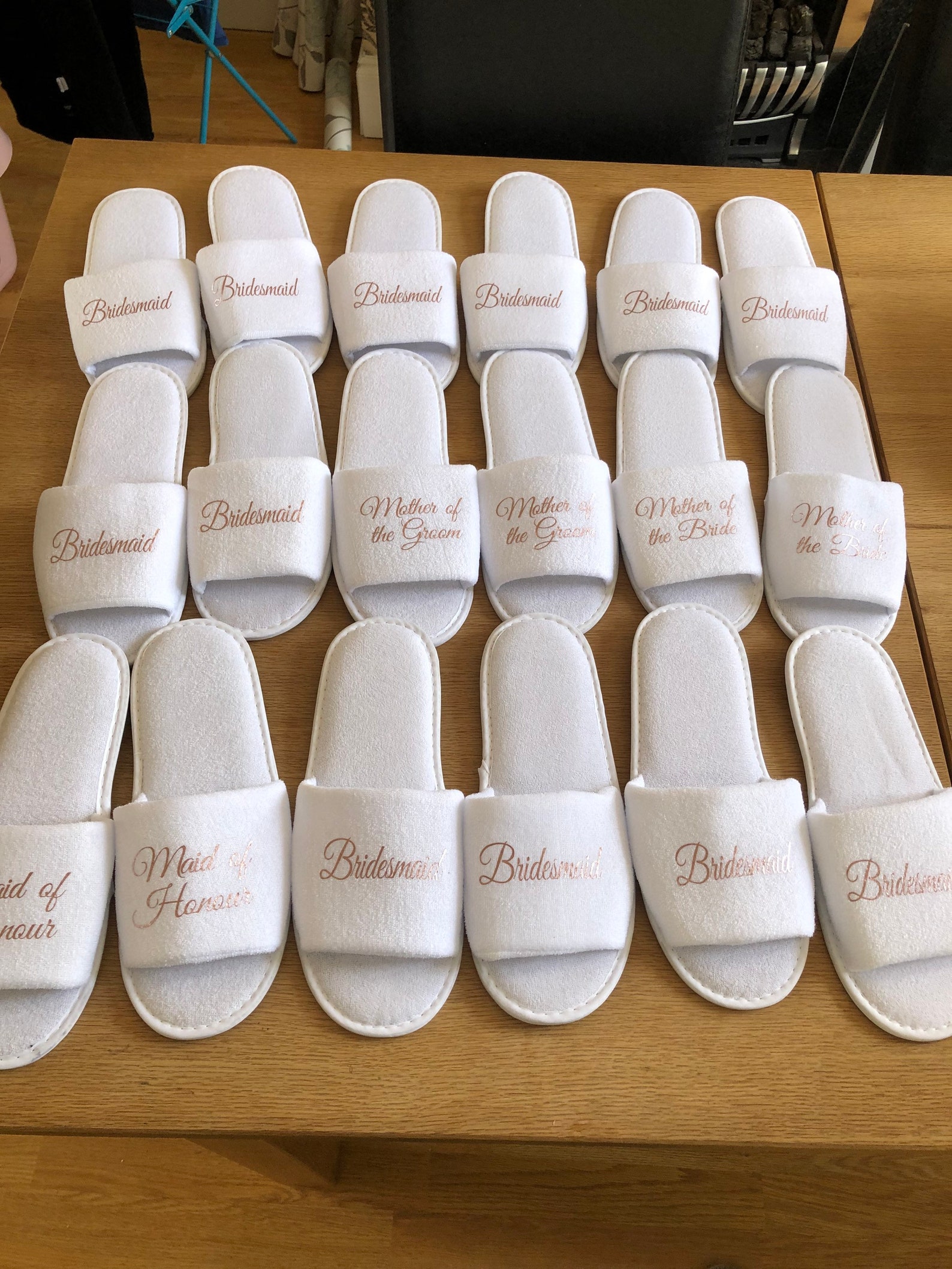 Personalised Wedding Party Slippers Etsy