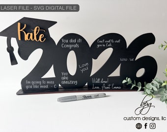 DIGITAL DOWNLOAD 2026 Senior Kindergarten Junior High School Photos Graduation Signature Sign Stand Grad Memories Keepsake Party Decor