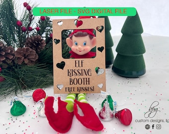 DIGITAL Elf Prop Kissing Booth Keepsake Christmas Xmas Holiday SVG Laser Cut File Design DIY Glowforge accessories Elves