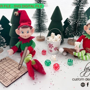 Instant DIGITAL Download*  Elf Prop Bunco Pencil Keepsake Christmas Xmas Holiday SVG Laser Cut File Design DIY Glowforge Wood Accessories