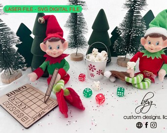 Instant DIGITAL Download*  Elf Prop Bunco Pencil Keepsake Christmas Xmas Holiday SVG Laser Cut File Design DIY Glowforge Wood Accessories