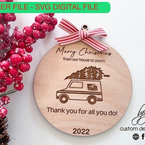 Numérique USPS transporteur postal personne cadeau de remerciement décoration de Noël souvenir fichier SVG Laser conception maison Glowforge maison maison