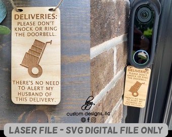 DIGITAL DOWNLOAD Deliveries Drivers Doorbell Husband Ring Dog Involved Knock Barking Bark Dogs Sign Nest Google Delivery - SVG File
