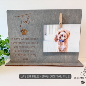 Digital Pet Loss Memorial Grief Bereavement Photo Frame Memories Keepsake DIY - SVG Laser File Design Wood Glowforge Aura Thunder Aeon Omni