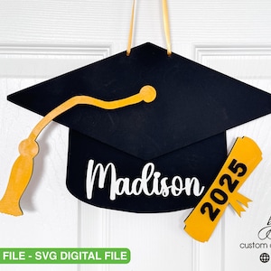DIGITAL 2025 Graduation Door Sign School College Preschool Grad Memory Keepsake Party Decor Decoration SVG Laser File Glowforge Aura Thunder