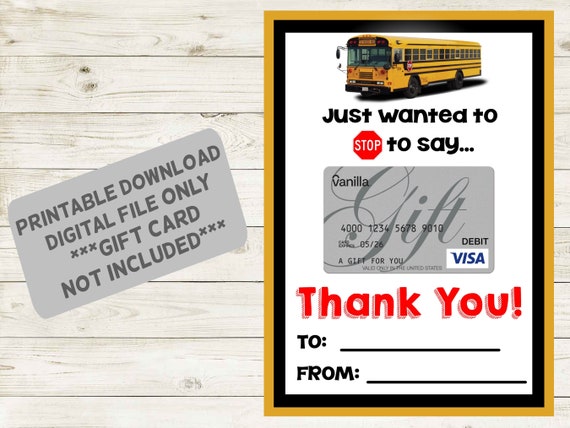 DIGITAL DOWNLOAD PRINTABLE Appreciation School Bus Driver | Etsy