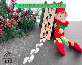 Instant DIGITAL Download* elf stencil footprint Christmas Santa Glowforge wood acrylic prop accessories elves two feet