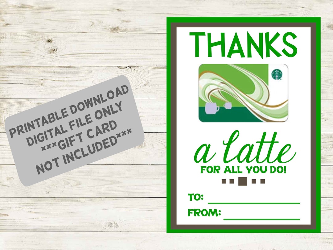 DIGITAL DOWNLOAD** PRINTABLE Teacher Appreciation Coffee Starbucks Gift ...