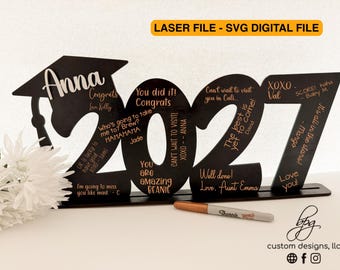 2027 VERSION: Senior Kindergarten Junior High School Photo Graduation Signature Sign Stand Grad Memories Keepsake Party Decor DIGITAL FILE