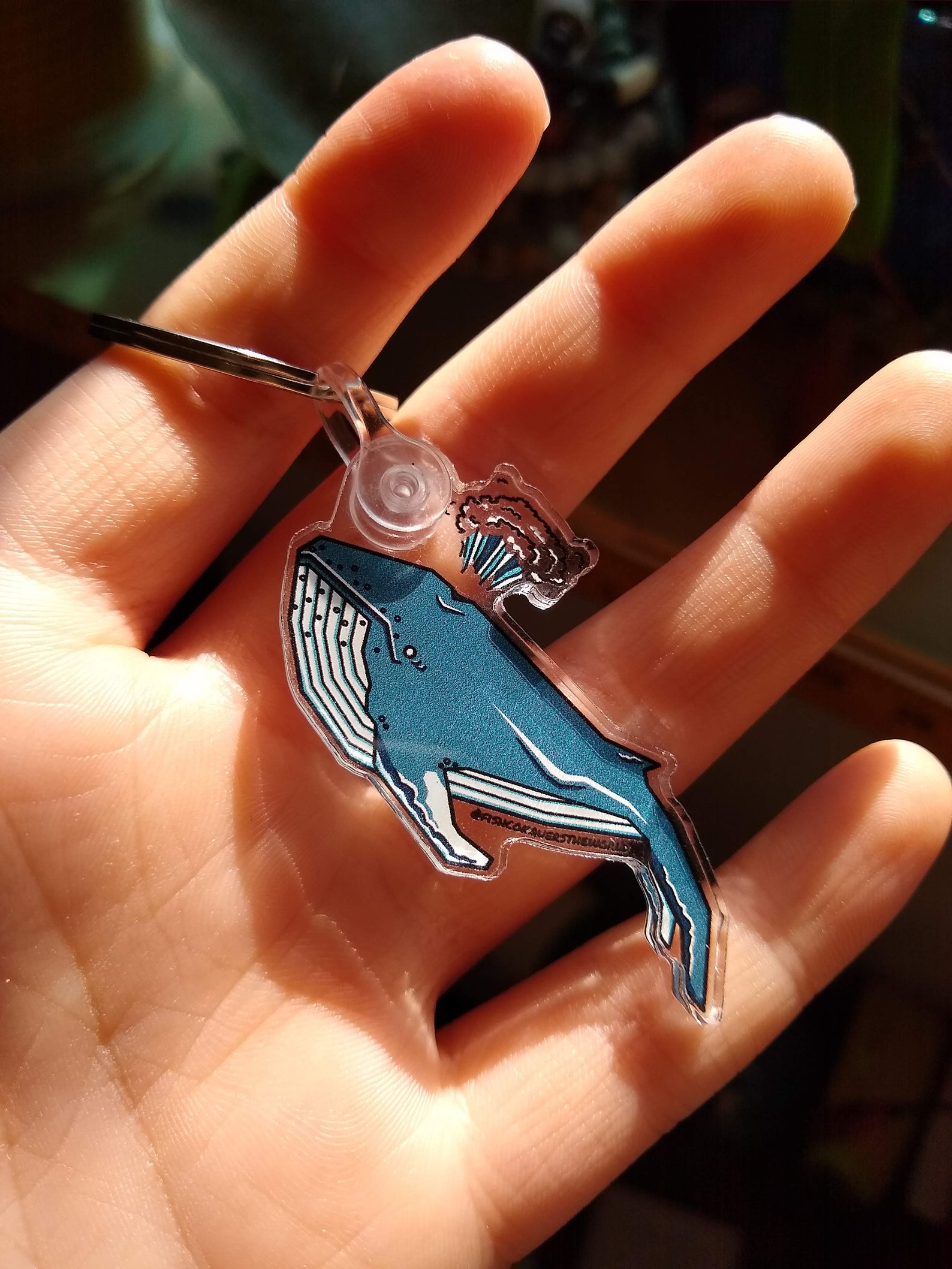 Whale Keychain 2 Blue Whale Acrylic Keychain with Etsy
