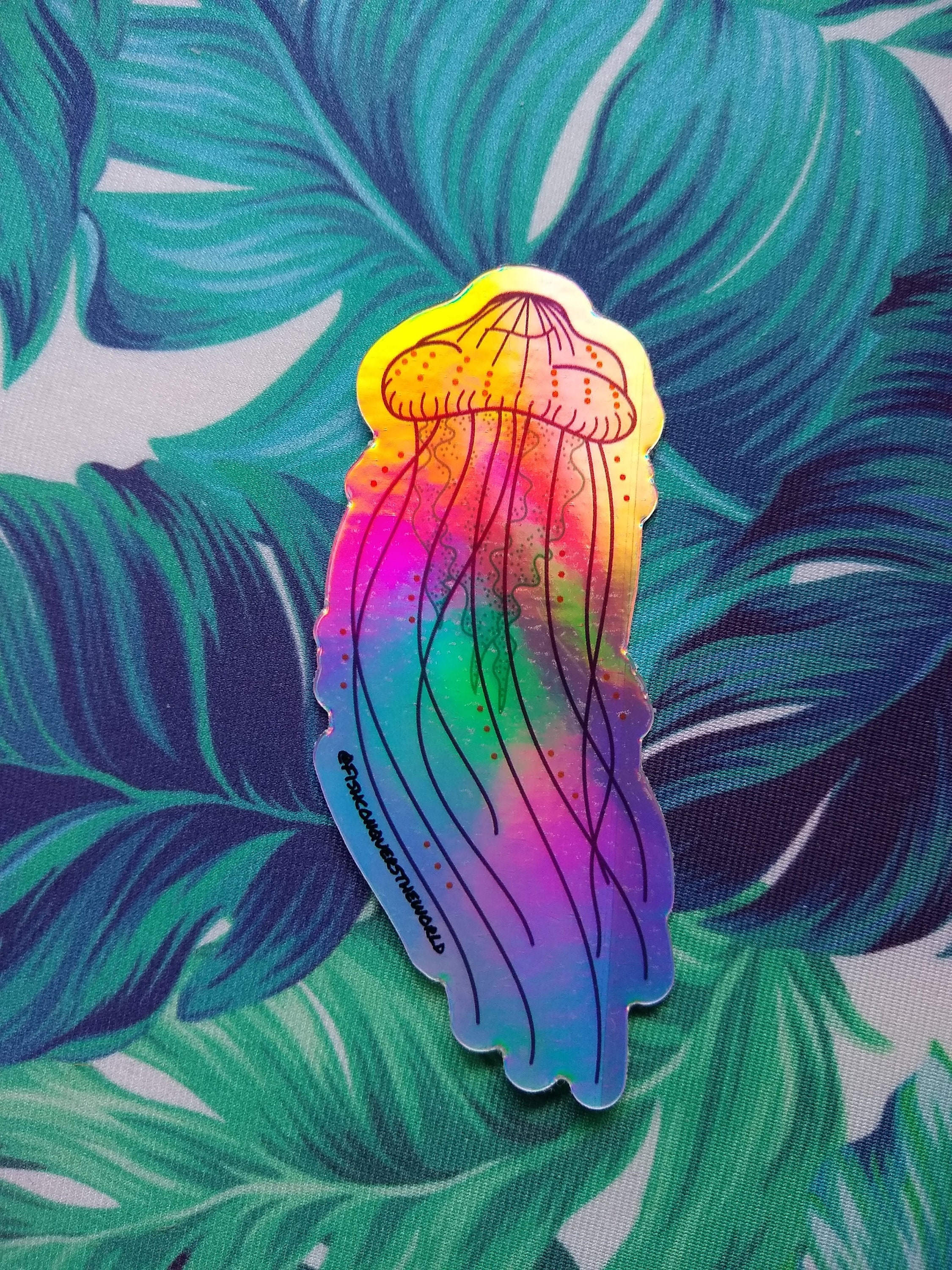 Holographic Jellyfish Sticker Etsy New Zealand