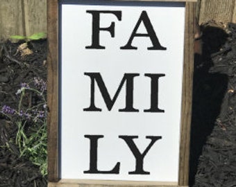 Family Sign, Family, Family Decor, Family Wood Sign, Wood Sign, Wood Wall Decor, Family Room Decor, Family Room Sign, Gift Idea, Simple Sign