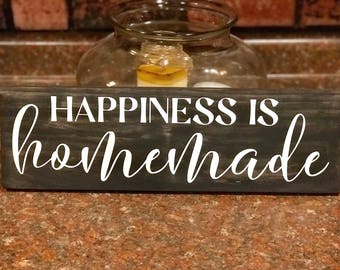 Happiness is Homemade, Happiness is Homemade Sign, Happiness is Homemade Wood Sign, Happiness is Sign, Family Room Sign, Family Room Decor