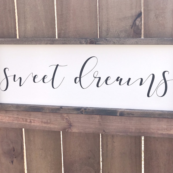 Bedroom Sign, Bedroom Decor, Bedroom Wall Decor, Sweet Dreams, Sweet Dreams Sign, Sweet Dreams Wall Art, Nursery Sign, Over The Bed Sign