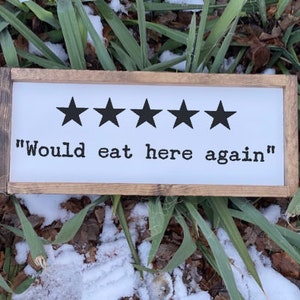 Kitchen Decor, Kitchen Wall Decor, Funny Kitchen Sign, Funny Decor, Would Eat Here Again Sign, Funny Wall Decor, Wood Sign, Sign, Funny