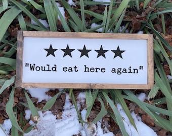 Kitchen Decor, Kitchen Wall Decor, Funny Kitchen Sign, Funny Decor, Would Eat Here Again Sign, Funny Wall Decor, Wood Sign, Sign, Funny