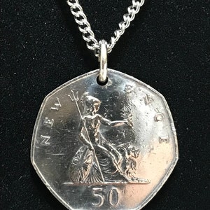 United Kingdom 50 New Pence Pendant