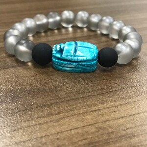 Egyptian Blue Scarab Bracelet