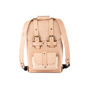 Echtleder-Rucksack, Tan-Leder-Rucksack, neutrale Ledertasche, Leder-Rucksack, Leder-Schultasche, Leder-Reisetasche, Tan-Rucksack