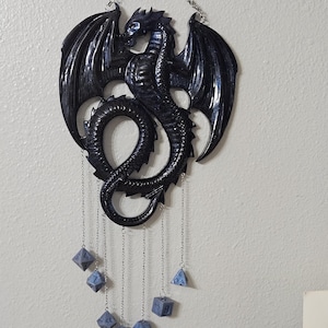 Whimsical Dragon & Dice Chime Wall Hanging