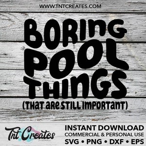Langweilige Pool-Sachen gewellter Text inspiriert SVG, Tote Bag SVG, Spruch SVG, geschnittene Datei für Cricut, Silhouette und Laser- svg, png, esp, dxf