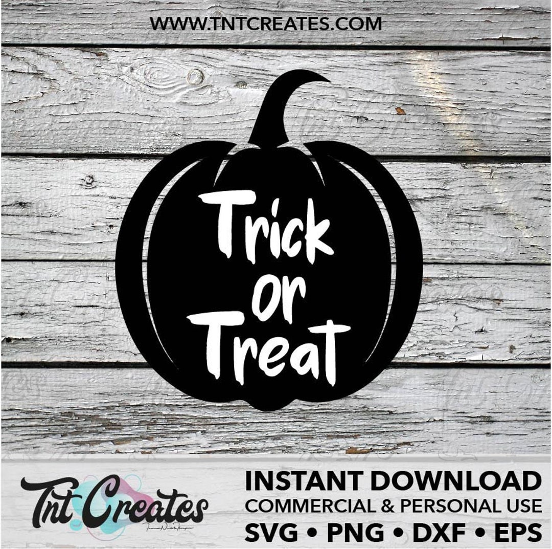 Pumpkin Carving SVG: Trick or Treat Halloween Cut File (digital ...