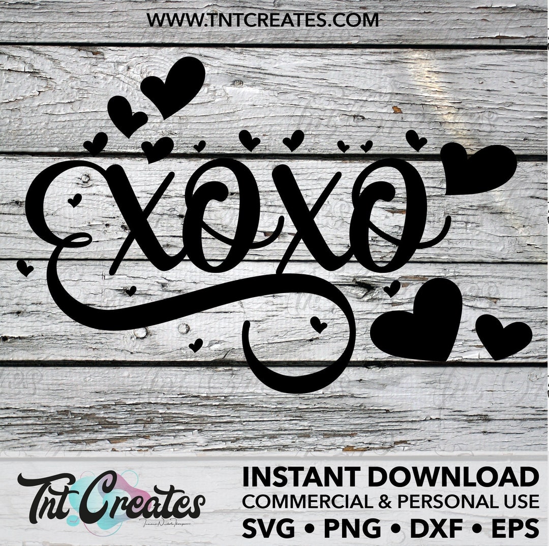 Valentine's Day XOXO Hearts SVG Cut File (digital Download) - Etsy