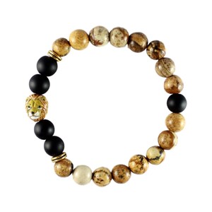 Lion Beaded Bracelet, Adjustable Lion Bracelet, Lion Head Beads Bracelet, Stretch Lion Bracelet, Lion Bracelet for Men/Women | Save Animals