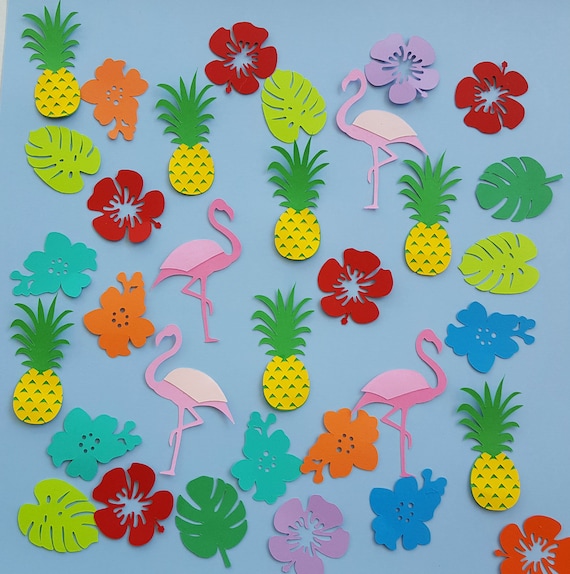 Hawaiian Tropical Sparkle Scatter Confetti Wedding Party Table Decor
