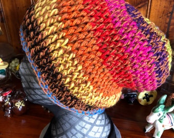 Thick colourful Adult slouchy hat