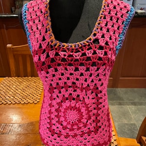 Crocheted cotton vest