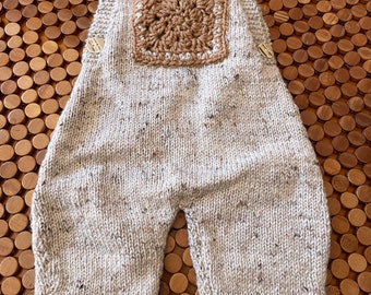 Hand-knitted overalls
