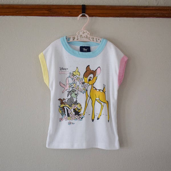 Vintage Bambi TShirt, Size 5-6, Vintage Clothing - Vintage Kids Clothes - Vintage TShirt - Bambi Shirt - Girl's Vintage Shirt - 80s Clothing