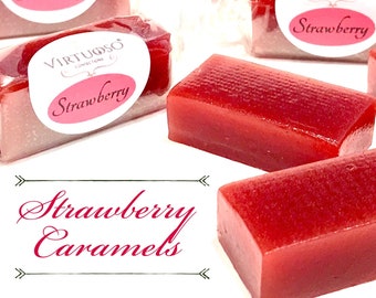 Strawberry Caramels: 4oz | Paris Caramels | Fruit Caramels | Gourmet Caramels | Gourmet Candy | Gift