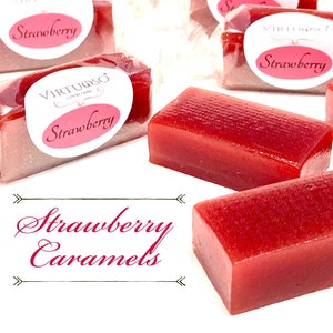 Strawberry Caramels: 4oz | Paris Caramels | Fruit Caramels | Gourmet Caramels | Gourmet Candy | Gift