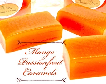 Mango Passion Fruit Caramels: 4oz | Paris Caramels | Mango Passionfruit Caramels | Fruit Caramels | Gourmet Caramels | Gift